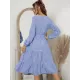 Vacation A-Line Plaid Hollow Midi Dresses Vacation A-Line Plaid Hollow Midi Dresses