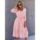 Casual Loose A-Line Buttoned Midi Dresses Casual Loose A-Line Buttoned Midi Dresses