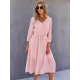 Casual Loose A-Line Buttoned Midi Dresses Casual Loose A-Line Buttoned Midi Dresses