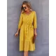 Casual Loose A-Line Buttoned Midi Dresses Casual Loose A-Line Buttoned Midi Dresses