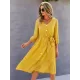 Casual Loose A-Line Buttoned Midi Dresses Casual Loose A-Line Buttoned Midi Dresses