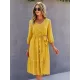 Casual Loose A-Line Buttoned Midi Dresses Casual Loose A-Line Buttoned Midi Dresses