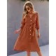 Casual Loose A-Line Buttoned Midi Dresses Casual Loose A-Line Buttoned Midi Dresses