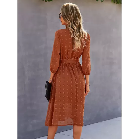 Casual Loose A-Line Buttoned Midi Dresses Casual Loose A-Line Buttoned Midi Dresses
