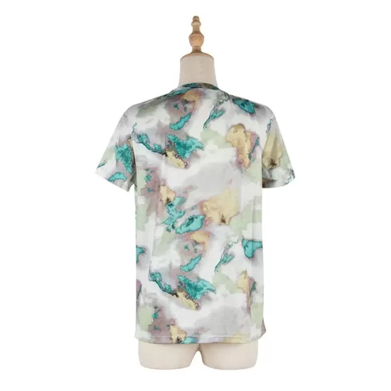 Casual Wrap Printed Round-Neck T-Shirt Top Casual Wrap Printed Round-Neck T-Shirt Top