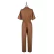 Casual Buckle Solid Color Polo Jumpsuit Casual Buckle Solid Color Polo Jumpsuit