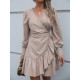 Casual Irregularity Solid Color V-Neck Dress Casual Irregularity Solid Color V-Neck Dress