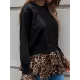 Casual Loose Leopard Patchwork Round-Neck T-Shirt Casual Loose Leopard Patchwork Round-Neck T-Shirt