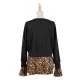 Casual Loose Leopard Patchwork Round-Neck T-Shirt Casual Loose Leopard Patchwork Round-Neck T-Shirt