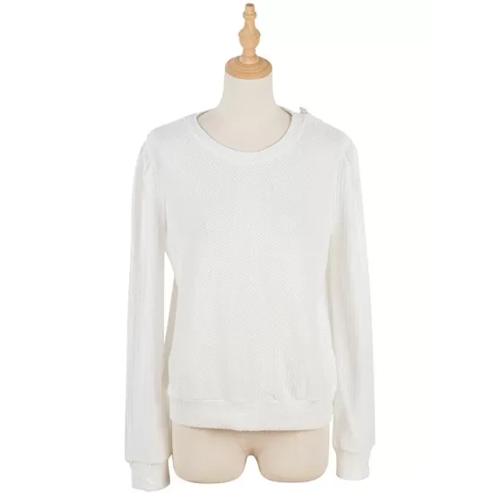 Casual Long Sleeves Backless Round-Neck T-Shirt Casual Long Sleeves Backless Round-Neck T-Shirt