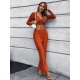 Casual High Waisted Solid Color V-Neck Two Pieces Set Casual High Waisted Solid Color V-Neck Two Pieces Set