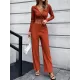 Casual High Waisted Solid Color V-Neck Two Pieces Set Casual High Waisted Solid Color V-Neck Two Pieces Set