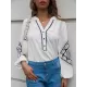 Casual Buckle Printed V-Neck T-Shirt Casual Buckle Printed V-Neck T-Shirt