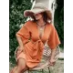 Casual Half Sleeves Solid Color V-Neck Dress Casual Half Sleeves Solid Color V-Neck Dress