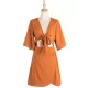 Casual Half Sleeves Solid Color V-Neck Dress Casual Half Sleeves Solid Color V-Neck Dress