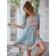 Bohemia High Waisted Floral V-Neck Dress Bohemia High Waisted Floral V-Neck Dress