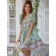 Bohemia High Waisted Floral V-Neck Dress Bohemia High Waisted Floral V-Neck Dress