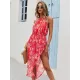 Bohemia Irregular Clipping Floral Round-Neck Dress Bohemia Irregular Clipping Floral Round-Neck Dress