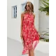 Bohemia Irregular Clipping Floral Round-Neck Dress Bohemia Irregular Clipping Floral Round-Neck Dress