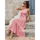 Bohemia High Waisted Solid Color U-Neck Dress Bohemia High Waisted Solid Color U-Neck Dress