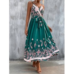 Bohemia Loose Backless V-Neck Dress