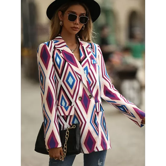 Casual Loose Geometric Coat Casual Loose Geometric Coat