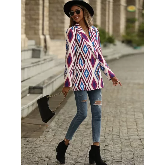 Casual Loose Geometric Coat Casual Loose Geometric Coat