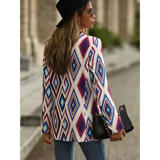 Casual Loose Geometric Coat Casual Loose Geometric Coat