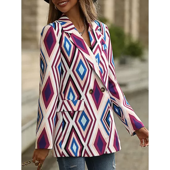 Casual Loose Geometric Coat Casual Loose Geometric Coat