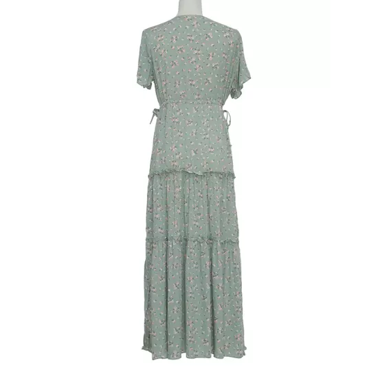 Falbala Empire Short Sleeves Midi Dresses Falbala Empire Short Sleeves Midi Dresses