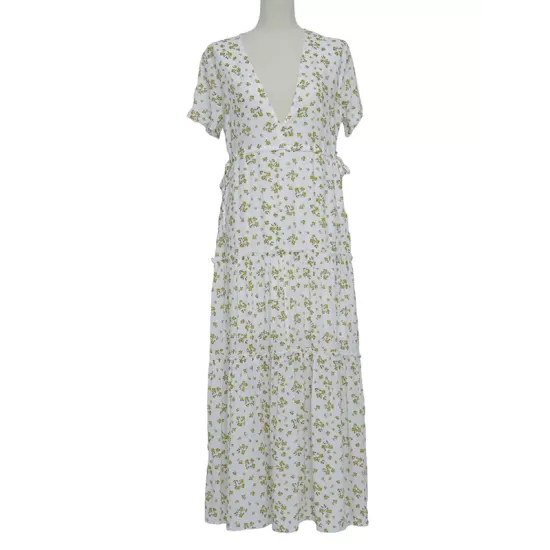Falbala Empire Short Sleeves Midi Dresses Falbala Empire Short Sleeves Midi Dresses