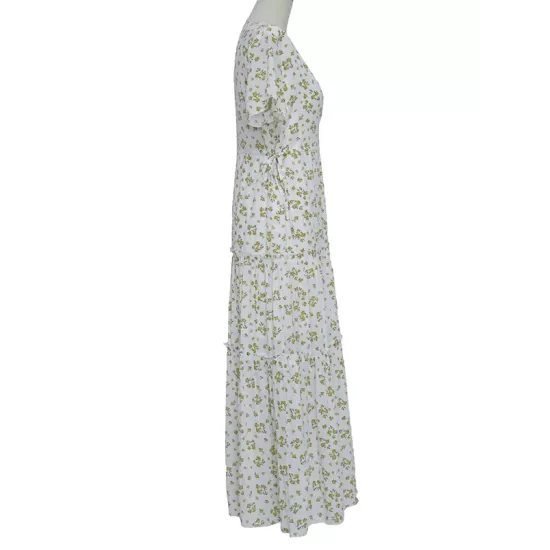 Falbala Empire Short Sleeves Midi Dresses Falbala Empire Short Sleeves Midi Dresses