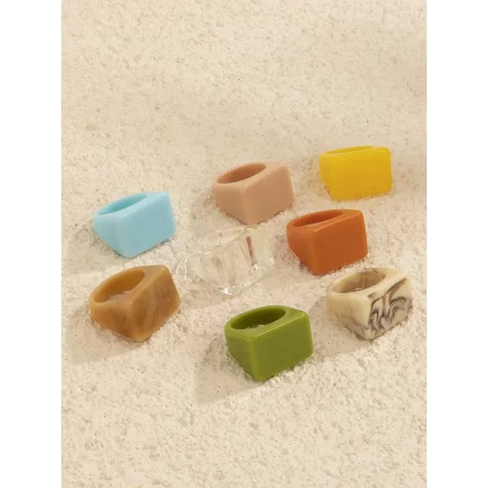 Original Stylish Resin 8 Colors Geometric Ring Original Stylish Resin 8 Colors Geometric Ring
