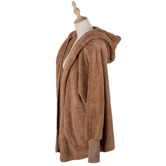 Casual Loose Solid Color Hooded Coat Casual Loose Solid Color Hooded Coat