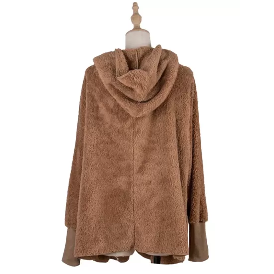 Casual Loose Solid Color Hooded Coat Casual Loose Solid Color Hooded Coat