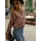 Casual Loose Floral Polo Shirt Top Casual Loose Floral Polo Shirt Top