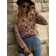 Casual Loose Floral Polo Shirt Top Casual Loose Floral Polo Shirt Top