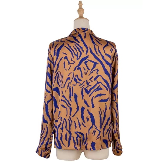 Casual Loose Floral Polo Shirt Top Casual Loose Floral Polo Shirt Top