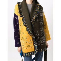 Casual Loose Lace-Up Tasseled Patchwork Coat