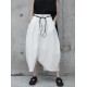 Loose White Linen Split-side Harem Pants Loose White Linen Split-side Harem Pants