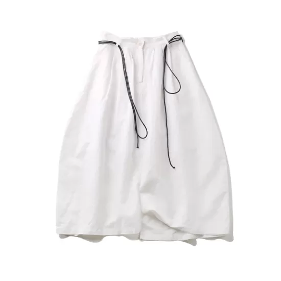 Loose White Linen Split-side Harem Pants Loose White Linen Split-side Harem Pants