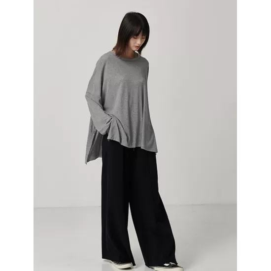 Casual Solid Column Wide Leg Pants Casual Solid Column Wide Leg Pants