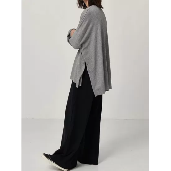 Casual Solid Column Wide Leg Pants Casual Solid Column Wide Leg Pants