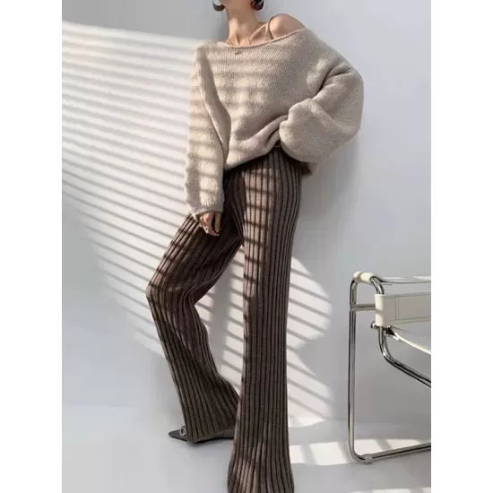 Casual Loose 6 Colors Knitting Wide Leg Pants Casual Loose 6 Colors Knitting Wide Leg Pants