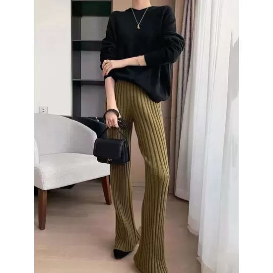 Casual Loose 6 Colors Knitting Wide Leg Pants Casual Loose 6 Colors Knitting Wide Leg Pants
