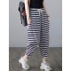 Loose Striped Drawstring Harem Sports Pants Loose Striped Drawstring Harem Sports Pants