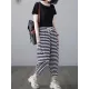 Loose Striped Drawstring Harem Sports Pants Loose Striped Drawstring Harem Sports Pants