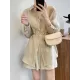 Loose Solid Color Long Sleeves Blouse + Pleated Shorts Two Pieces Set Loose Solid Color Long Sleeves Blouse + Pleated Shorts Two Pieces Set