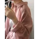 Loose Solid Color Long Sleeves Blouse + Pleated Shorts Two Pieces Set Loose Solid Color Long Sleeves Blouse + Pleated Shorts Two Pieces Set