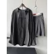 Loose Solid Color Long Sleeves Blouse + Pleated Shorts Two Pieces Set Loose Solid Color Long Sleeves Blouse + Pleated Shorts Two Pieces Set